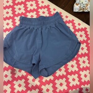 lululemon track that shorts 3.5” high rise barely worn blue